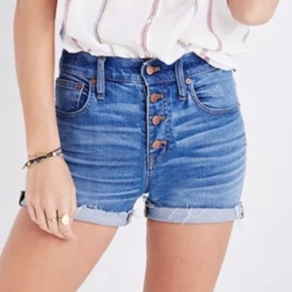 Madewell Pants - Madewell Denim High Rise Button front Jean Shorts size 32